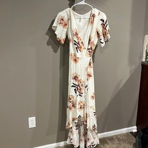 Leith floral print high-low dress EUC